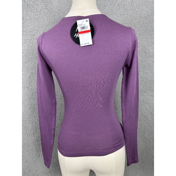 Planet Heart Juniors' Scoop-Neck Layered Long-Sleeve Top Purple Extra Small NWTs - Picture 4 of 7